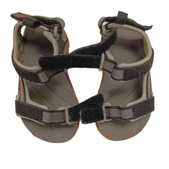 Teva Velcro Open Toes Black Grey Orange Sandals Size 8 - Picture 3 of 6